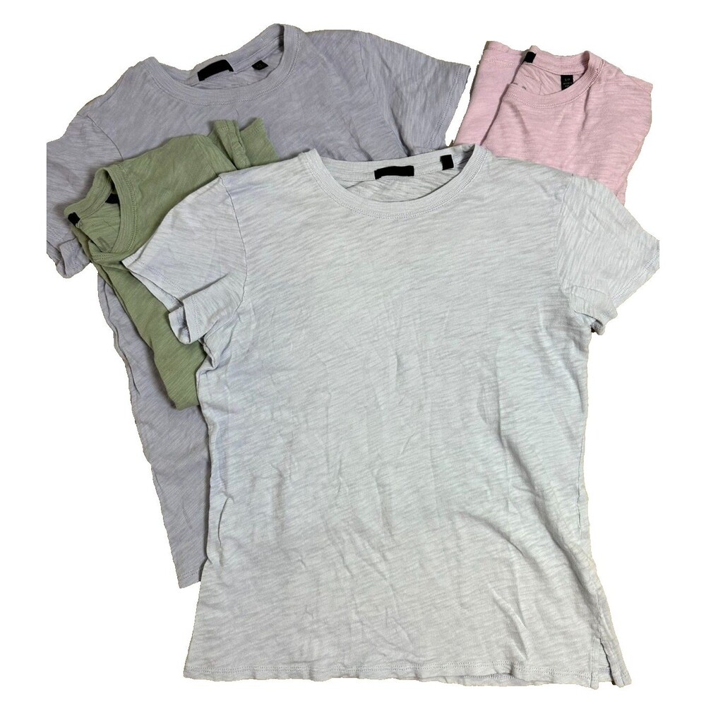 ATM Tee Bundle of (4) Pastel Neutral Slub Cotton Jersey Crew Classic Elevated S